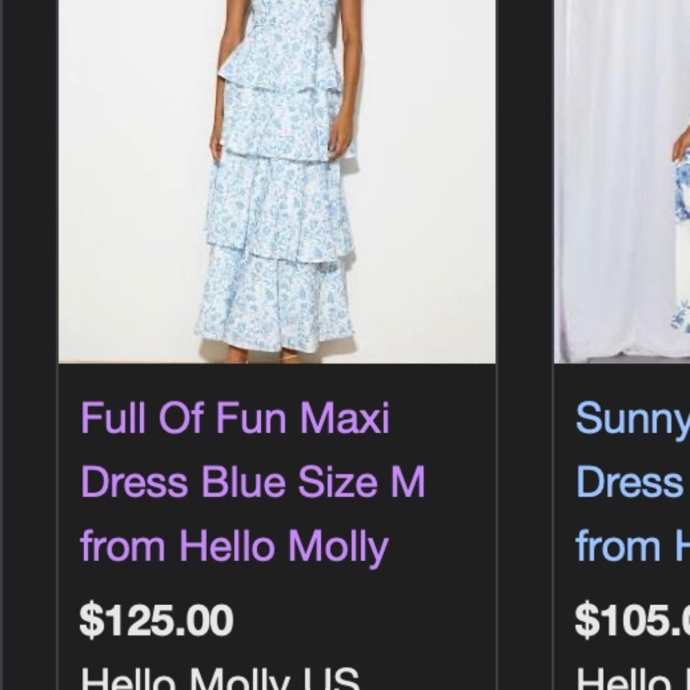 Hello Molly Floral Blue maxi dress // womens size 4 - Picture 5 of 5